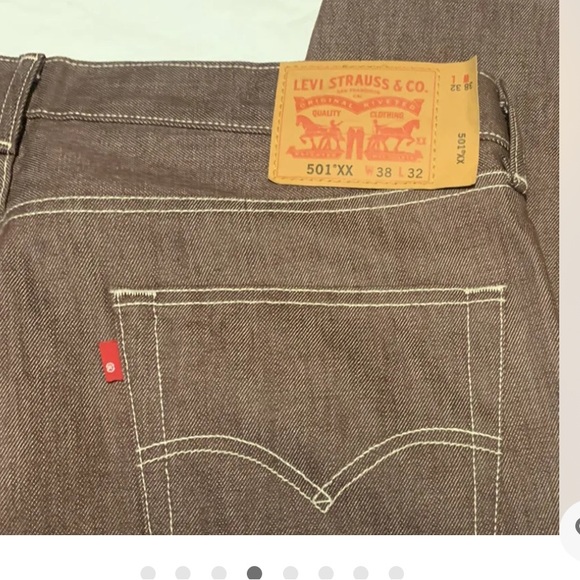 Levi's 501XX Irregular Stamped Size 38x32  Made in Mexico See Measurements Brown - Picture 4 of 5